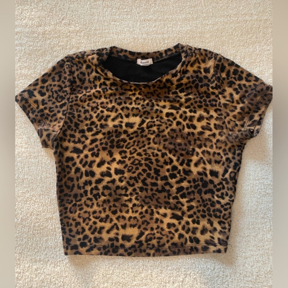 Garage leopard print crop top